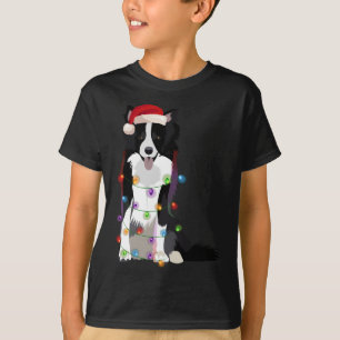 Hondenliefhebber voor kerstlampjes in de rand t-shirt