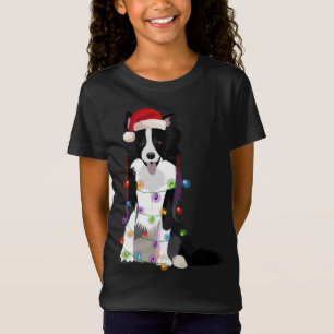 Hondenliefhebber voor kerstlampjes in de rand t-shirt