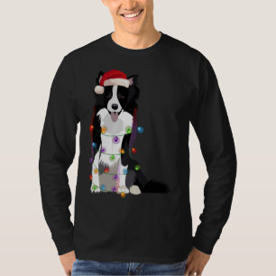 Hondenliefhebber voor kerstlampjes in de rand t-shirt