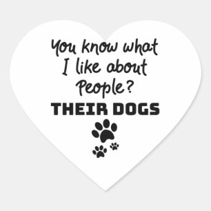 Hondenliefhebber wat ik leuk vind aan mensen hun h hart sticker