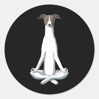 Hondenliefhebber | Yoga Italiana Greyhound Ronde Sticker