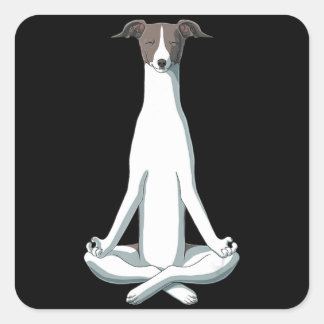Hondenliefhebber | Yoga Italiana Greyhound Vierkante Sticker