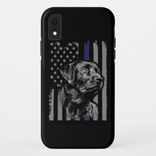 Hondenliefhebber   Zwarte Labrador American Flag T iPhone XR Hoesje