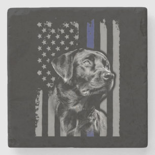 Hondenliefhebber Zwarte Labrador American Flag T Stenen Onderzetter