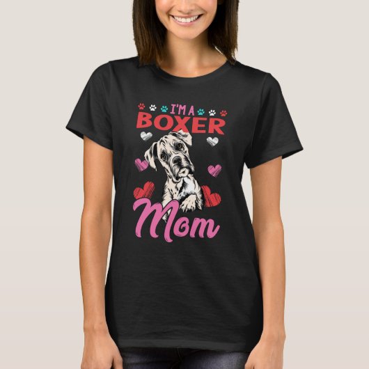 HONDENLIEFHEBBERS BOXER MOM GIFT T-SHIRT (Voorkant)
