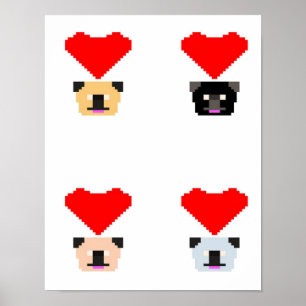 Hondenliefhebbers De liefde van alle pugs Poster