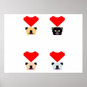 Hondenliefhebbers De liefde van alle pugs Poster