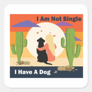 Hondenliefhebbers die ik niet alleen heb, ik heb e vierkante sticker
