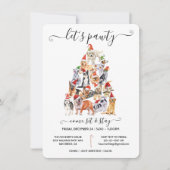 Hondenliefhebbers kerstbomen uitnodiging (Voorkant)