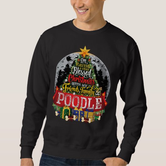 Hondenliefhebbers kerstcadeautjes met poodle trui (Voorkant)