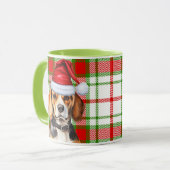 Hondenliefhebber's Red Green Plaid en Beagle vakan Mok (Voorkant links)