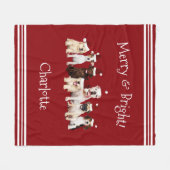 Hondenliefhebbers rode kerstdeken met naam fleece deken (Voorkant (Horizontaal))