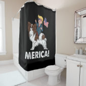 hondenliefhebbers | Trump Riding Papillon Merica Douchegordijn (In situ)