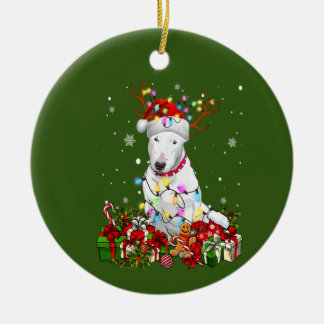 Hondenliefhebbers voor kerstfeestdagen met Bull Te Keramisch Ornament