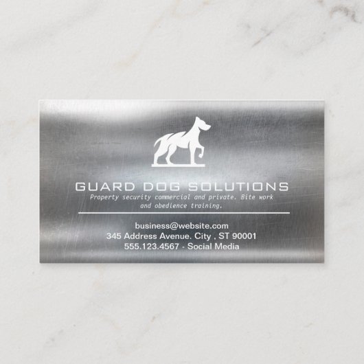 Hondenlogo | Metalen achtergrond Visitekaartje (Achterkant)