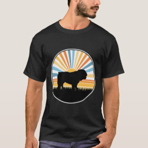 - Hondenmoeder Hondenpapa Retro Zonsondergang Huis T-shirt