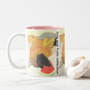 Hondenmond en watermeloen Twee-Tonen koffiemok Tweekleurige Koffiemok