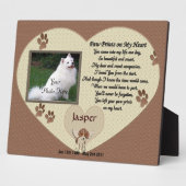 Hondenmonument - Pootafdrukken in mijn hart - Beig Fotoplaat (Zijkant)