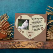 Hondenmonument - Pootafdrukken in mijn hart - Beig Fotoplaat (Zijkant)