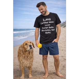 Hondennaam op maat Gecertificeerde waterliefhebber T-shirt
