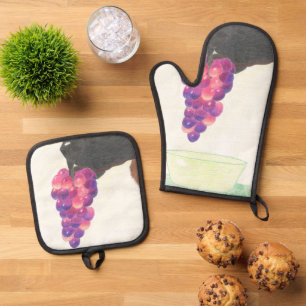 Hondenneus en druif ovenwant & pannenlap set