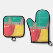 Hondenoren en peper ovenwant & pannenlap set (Voorkant)