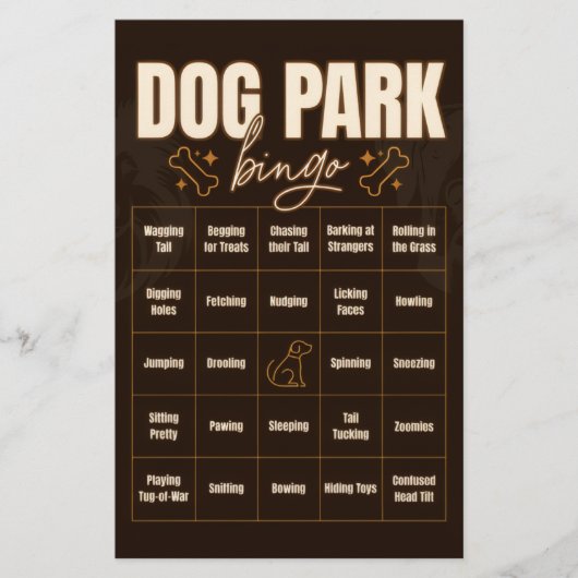 Hondenpark Bingo Interactief Spel Flyer (Voorkant)