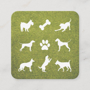 Hondenpictogrammen   trainer   oppas   looprek vierkante visitekaartje