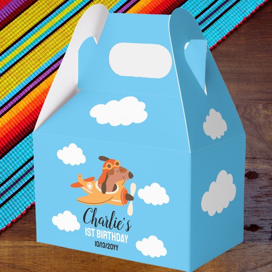 Hondenpiloot vliegt met vliegtuig, Schattigee Kind Bedankdoosjes