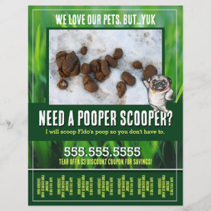 Hondenpoep Schepper. Tuin Opruiming. Aangepaste tr Flyer