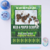 Hondenpoep Schepper. Tuin Opruiming. Aangepaste tr Flyer (Enkel)