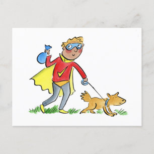 Hondenpoepheld Briefkaart