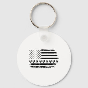Hondenpoot Amerikaanse vlag Hondenliefhebber 4 jul Sleutelhanger