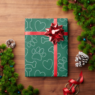 Hondenpoot Hartjes En Botjes Patroon Aangepaste Gr Cadeaupapier