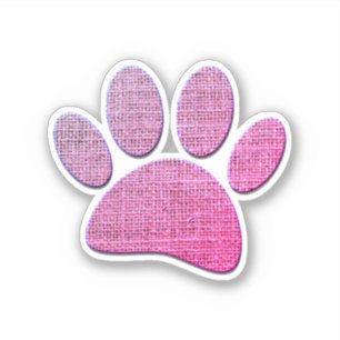 Hondenpoot juteprint in roze sticker