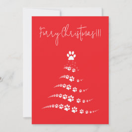 Hondenpoot kerstboom | Furry Christmas Feestdagenkaart