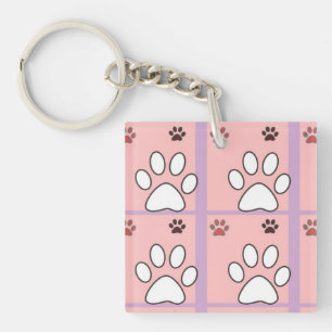 Hondenpoot patroon sleutelhanger