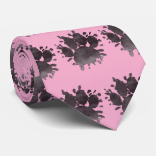 Hondenpootafdruk Aquarel Hondenpoot Roze Stropdas