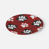 Hondenpootafdruk Buffalo gespeeld in zwart en rood Papieren Bordje (Gekanteld)