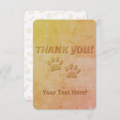 Hondenpootafdruk en aangepaste tekst bedankkaart (Voorkant / Achterkant)