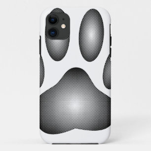 Hondenpootafdruk in zwart-wit verlopen iPhone 11 hoesje
