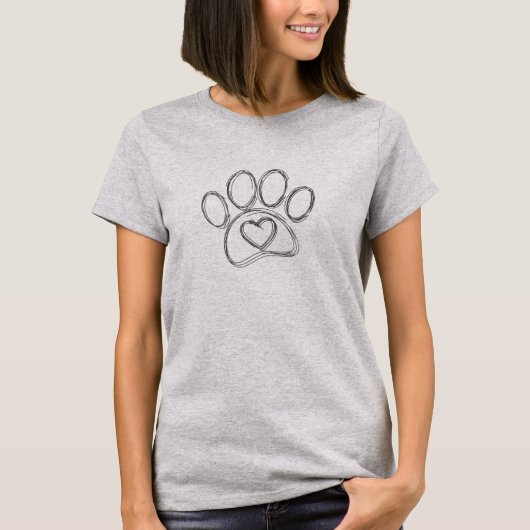 Hondenpootafdruk overzicht t-shirt (Voorkant)