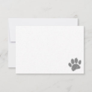 Hondenpootafdruk rubberen stempel effect blanco notitiekaartje