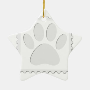 Hondenpootafdruk Uitgesneden Keramisch Ornament