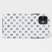 Hondenpootafdruk Zilver Grijs Wit Metaalachtig Nep Case-Mate iPhone Case (Achterkant (horizontaal))