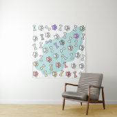 Hondenpootafdrukken en Botten Kunstpatroon Wandkleed (In Situ (horizontaal))