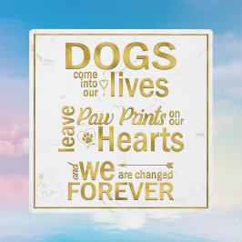 Hondenpootafdrukken in onze harten Herdenkingstrib Fotoplaat