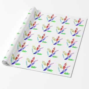 Hondenpootafdrukken Met Stippen Cadeaupapier