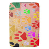 Hondenpootafdrukken op  achtergrond badmat (Voorkant Verticaal)