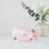 Hondenpootafdrukken waterverf Splatter Paint Desig Visitekaartje (Staand voorkant)